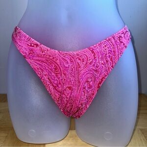 Vintage Dead Stock Y2K shimmery pink paisley no boundaries swimsuit bottom Sz Xs